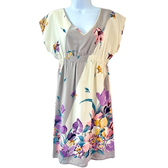 YUMI KIM x Anthropologie Silk Kimono Spring Floral Mini Dress S Empire Waist - Picture 1 of 11